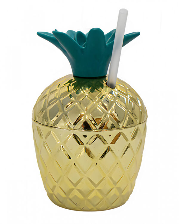 Ananas Party Cocktailbecher mit Strohhalm 250ml