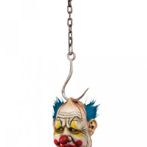 Abgetrennter Clown Kopf an Kette mit Haken