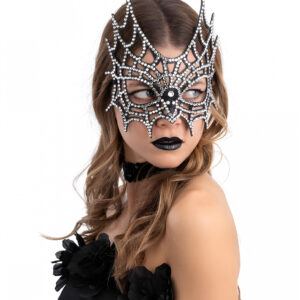 Spinnennetz Maske mit Strass