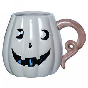 Halloween Kürbis Tasse Weiß 18cm