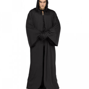 Schwarze Robe mit Kapuze One Size