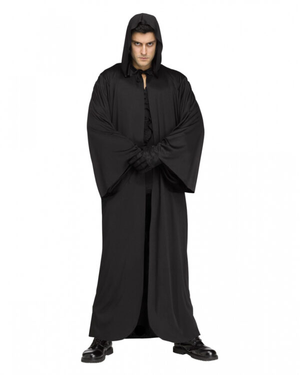 Schwarze Robe mit Kapuze One Size