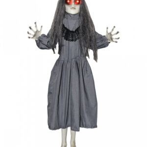 Schwarzes Gothic Doll mit leuchtenden Augen Hängefigur 80cm