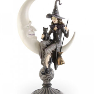 Halbmond Hexe Deko Statue 52cm