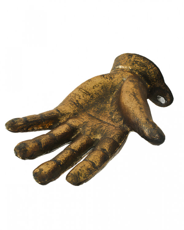 Messingfarbene Hand Wandskulptur 13