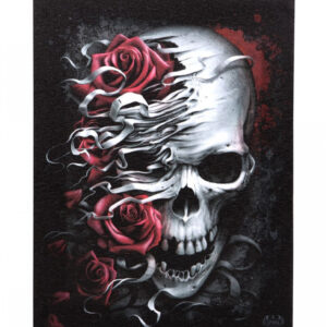 Rosen Skull Leinwand Bild 19x25 cm