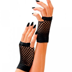 Fingerlose Kurze Netzhandschuhe Schwarz