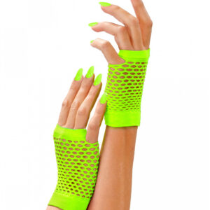 Fingerlose Kurze Netzhandschuhe Neon Grün