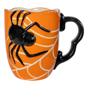 Große Halloween Tasse mit Spinne & Spinnennetz 500ml