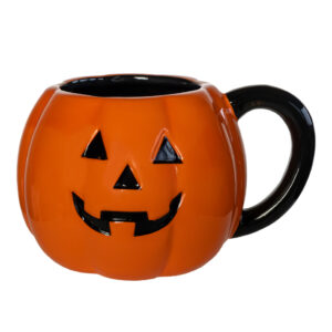 Halloween Kürbis Tasse mit Schwarzem Henkel 500ml