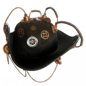 Steampunk Dreispitz Piratenhut "Brasswrench" aus Filz