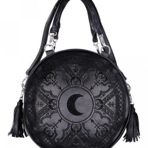 Runde Henna Gothic Handtasche schwarz