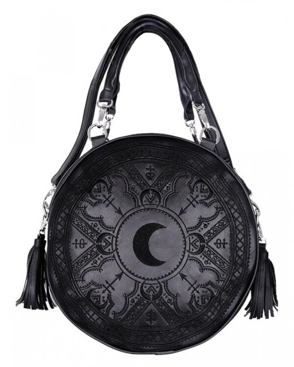 Runde Henna Gothic Handtasche schwarz