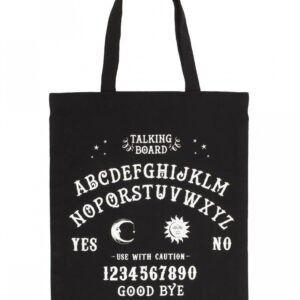 Schwarze Einkaufstasche mit Ouija Brett als Motiv 40x35cm