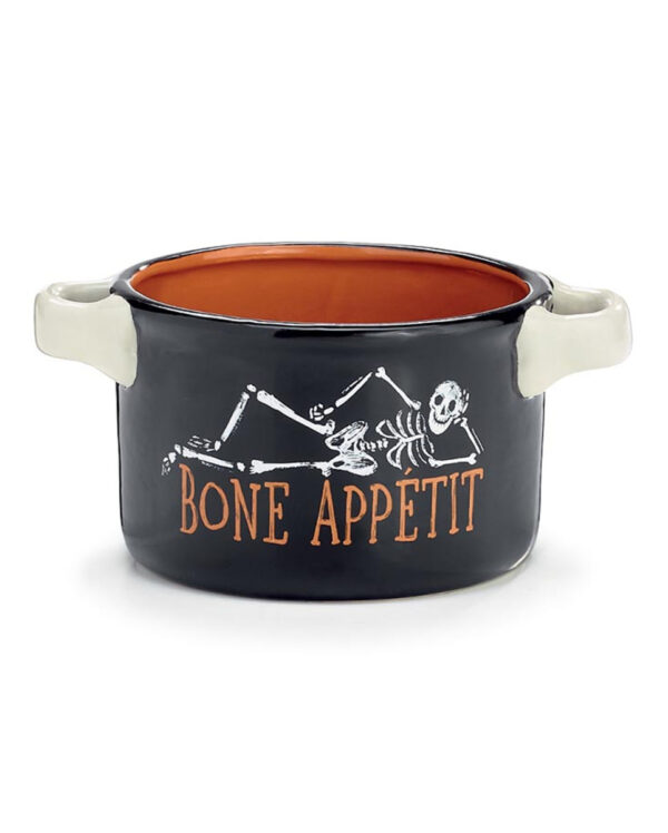 Bone Appetit Skelett Schale mit Knochen als Griff 12cm Ø