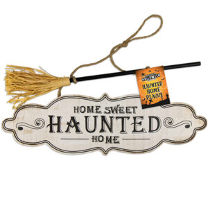 Halloween Holzschild Home Sweet Haunted Home 40x36cm