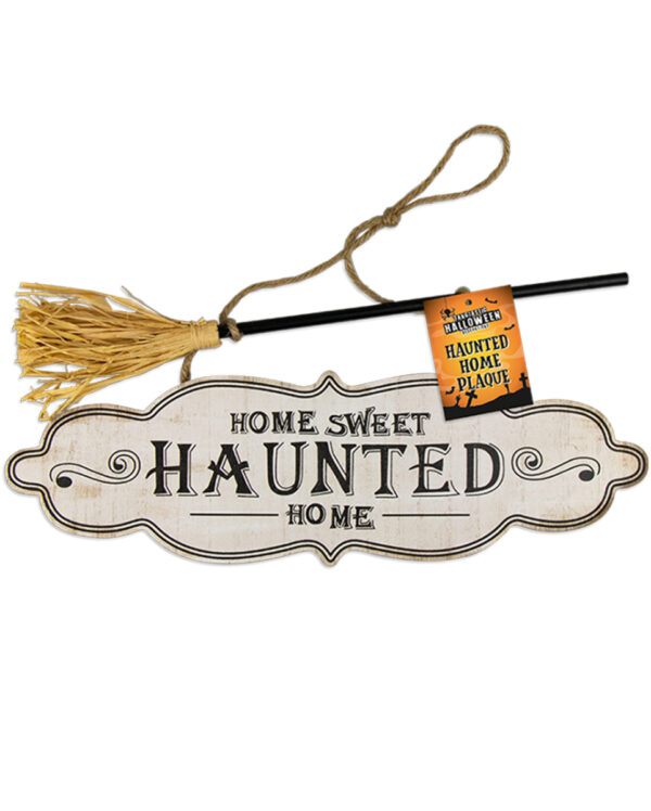 Halloween Holzschild Home Sweet Haunted Home 40x36cm