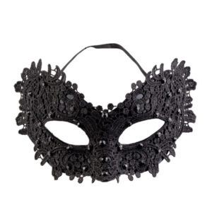 Dark Elegance Augenmaske mit Spitze & Strass