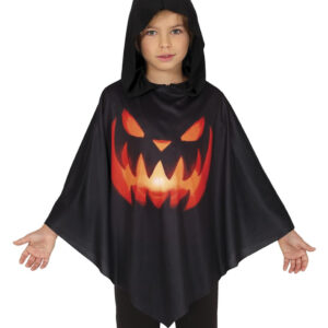 Halloween Kürbis Poncho für Kinder 7 - 9 Jahre