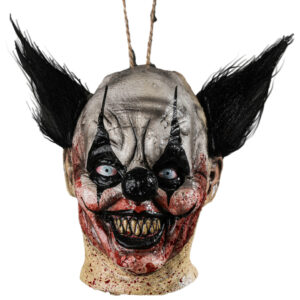 Carnevil Clown mit Haaren Mini Maske Hängefigur 15cm