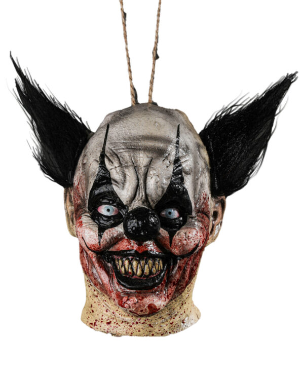 Carnevil Clown mit Haaren Mini Maske Hängefigur 15cm